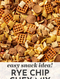 This fantastic recipe is perfect for Chex mix! Like the original but with even more delicious savory seasoning and loaded with irresistible rye chips. This is a must-have for Christmas and the holidays, and a crowd-pleasing snack for any time of year! #chexmix #snacks