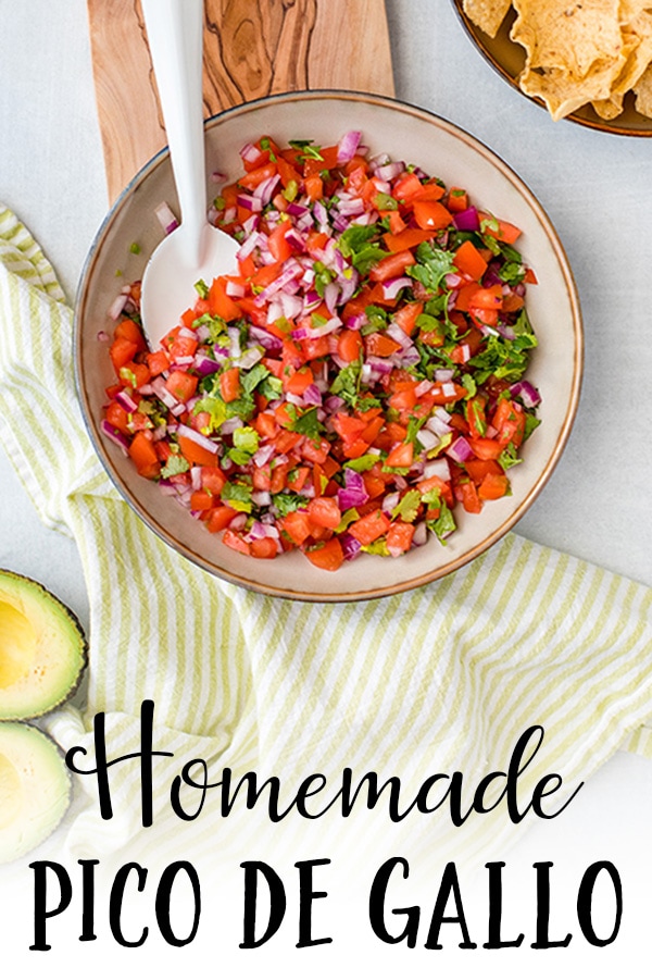 Homemade pico de gallo is easy to make, delicious, and much more fresh than any packaged product. The perfect homemade salsa! #picodegallo #salsa #texmex