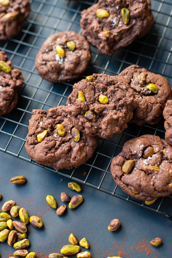 An example of more jagged-y cookies formed when you don't roll the dough into a smooth ball before baking.