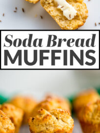Caraway Irish soda bread muffins are so fast, easy, and delicious. Perfect for St. Patrick's Day breakfast, snacks, or sides!