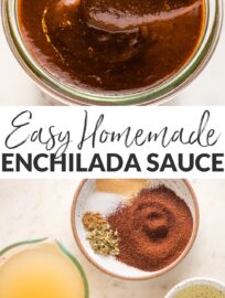 It only takes 10 minutes and a few basic ingredients to make a Homemade Red Enchilada Sauce that is full of the flavors you'd expect at your favorite Mexican restaurant. But be warned: make this once and you'll never want to buy over-priced, over-processed enchilada sauce at the store again!