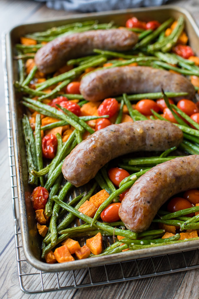 Sheet Pan Sausage and Potatoes with Peppers - Erin Lives Whole