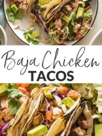 Fresh, flavorful, and ready in less than 30 minutes, this light take on Baja Chicken Tacos just might become a go-to meal! The tender chicken is the perfect foundation for all your favorite toppings; we love lettuce or cabbage, pico de gallo, avocado, and a simple chipotle crema.