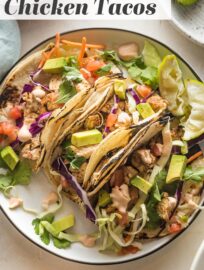 Fresh, flavorful, and ready in less than 30 minutes, this light take on Baja Chicken Tacos just might become a go-to meal! The tender chicken is the perfect foundation for all your favorite toppings; we love lettuce or cabbage, pico de gallo, avocado, and a simple chipotle crema.