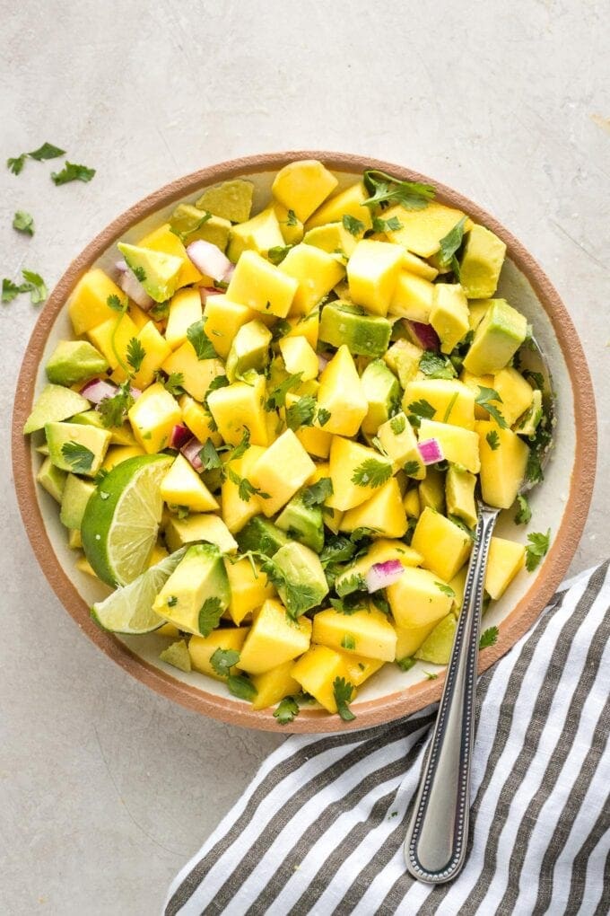 Mango Avocado Salsa - Easy and Healthy! - Nourish and Fete