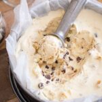 Close-up of a scoop of no churn s'mores ice cream.