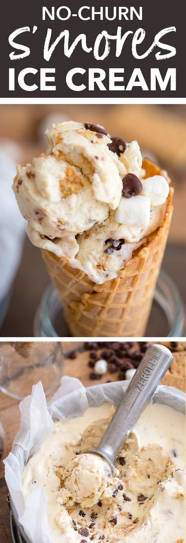 No Churn S'mores Ice Cream - Nourish and Fete
