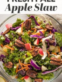 You will love this 10 minute Apple Cabbage Slaw for a healthy side with flavor and crunch! It’s made with simple ingredients and an irresistibly tangy brown sugar cider vinaigrette.