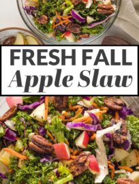 You will love this 10 minute Apple Cabbage Slaw for a healthy side with flavor and crunch! It’s made with simple ingredients and an irresistibly tangy brown sugar cider vinaigrette.