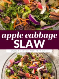 You will love this 10 minute Apple Cabbage Slaw for a healthy side with flavor and crunch! It’s made with simple ingredients and an irresistibly tangy brown sugar cider vinaigrette.