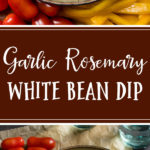 The perfect after school snack recipe, or game day dip, this garlic rosemary white bean dip is easy, healthy, and delicious! #afterschoolsnacks #beandip