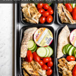 A delicious and simple Greek yogurt marinade makes this chicken hummus bistro box the best you'll ever have! If you're looking for a meal prep lunch idea, this is one you must try! #mealprep #lunch #bistrobox