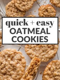 This recipe produces simple, buttery, old-fashioned oatmeal cookies with a hint of warm cinnamon, chewy centers, and lacy edges. They are easy to make -- no dough chilling required -- and perfect for a quick treat with coffee or a cold glass of milk!