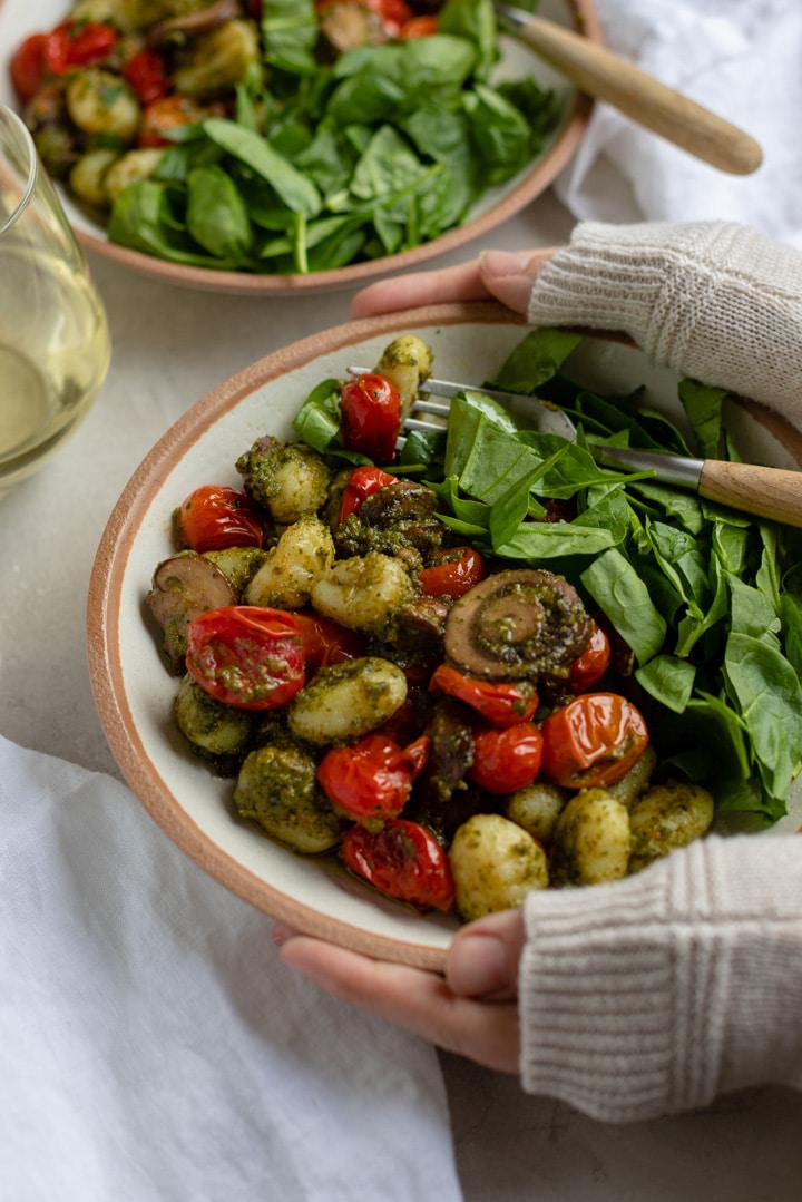 Gnocchi with Pesto and Charred Cherry Tomatoes Nourish and Fete