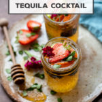 An easy tequila kombucha cocktail recipe with a squeeze of lime and drizzle of honey, perfect for sipping and entertaining. Cheers! #tequila #kombucha #easycocktails