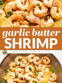 Everyone loves these Garlic Butter Shrimp with fresh lemon juice and a hint of red pepper. And they're ready in just 15 minutes!