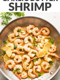 Everyone loves these Garlic Butter Shrimp with fresh lemon juice and a hint of red pepper. And they're ready in just 15 minutes!