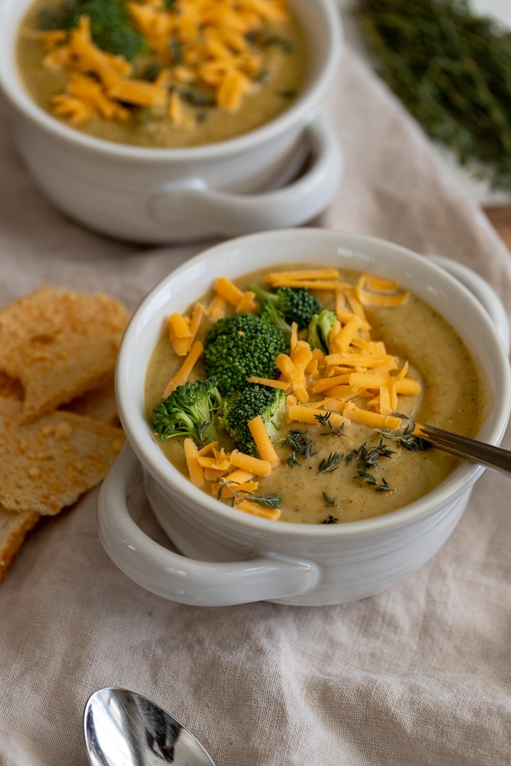 Healthy Instant Pot Broccoli Cheddar Soup Nourish and Fete