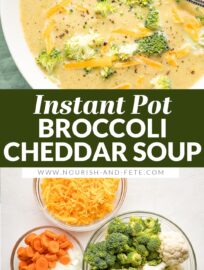 An Instant Pot broccoli cheddar soup that's easy-to-make, soul-warming, delicious, AND healthy! So many veggies, love at first bite.