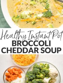 An Instant Pot broccoli cheddar soup that's easy-to-make, soul-warming, delicious, AND healthy! So many veggies, love at first bite.