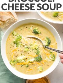 An Instant Pot broccoli cheddar soup that's easy-to-make, soul-warming, delicious, AND healthy! So many veggies, love at first bite.