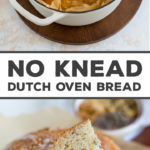 THE BEST HOMEMADE BREAD - and seriously easy to make, even if you're not used to baking with yeast! Baked in a Dutch oven, NO kneading required, and can be made to eat the same day - no need to let it rise overnight. Your whole family will inhale this bread! #bread #dutchoven #nokneadbread
