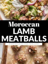 These Moroccan-inspired Lamb Meatballs are quick to make but tender, delicious, and a fun way to diversify your dinner routine with Mediterranean vibes. Plenty of herbs add flavor to the beef-lamb mixture, which then bakes in the oven for hands-off convenience. Serve with couscous or rice, your favorite veggies, and fresh pita for bonus points.
