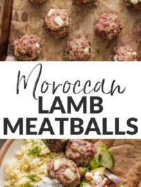 These Moroccan-inspired Lamb Meatballs are quick to make but tender, delicious, and a fun way to diversify your dinner routine with Mediterranean vibes. Plenty of herbs add flavor to the beef-lamb mixture, which then bakes in the oven for hands-off convenience. Serve with couscous or rice, your favorite veggies, and fresh pita for bonus points.