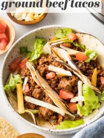 Instant Pot tacos with ground beef and salsa are a go-to weeknight dinner. Simple, kid-friendly, and so delicious. Best of all, they take less than 30 minutes, and you can prep taco toppings while the pressure cooker does all the work.