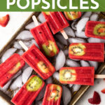 Everyone will go crazy for these beautiful, vibrant, all-natural strawberry kiwi popsicles! Easy to make with just four ingredients, and much healthier than their store-bought cousins! #popsicles #strawberry #kiwi #lowsugar