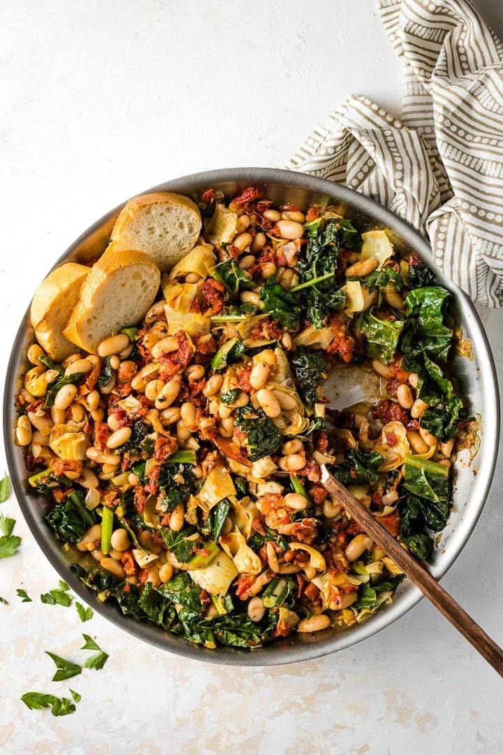 tuscan white bean skillet hero