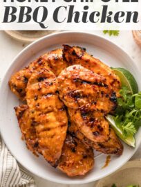 Tender Honey Chipotle Chicken breasts are easy to make on the grill or on the stove-top. Sweet, spicy, and absolutely irresistible!