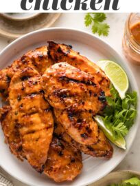 Tender Honey Chipotle Chicken breasts are easy to make on the grill or on the stove-top. Sweet, spicy, and absolutely irresistible!