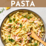 If you’re looking to impress for date night or dinner guests, this creamy pasta with smoked salmon recipe tastes special but is easy for even the beginner cook. #smokedsalmon #pastarecipe