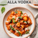 This luscious gnocchi alla vodka recipe is made in one pan, vegetarian, and ready in about 25 minutes, all from simple, real ingredients. Easy, delicious comfort food. #gnocchi #gnocchirecipe #onepanmeal #vegetarianrecipes #vodkasauce