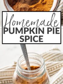 Learn how to make homemade pumpkin pie spice with a simple blend of everyday spices. It's quick, easy, customizable, and smells absolutely divine. Keep some on hand for baking all your favorite fall recipes, or gift small jars to neighbors and friends.