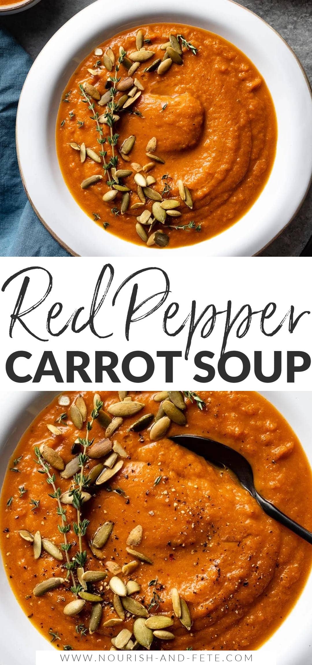 Carrot Red Pepper Soup - Nourish and Fete