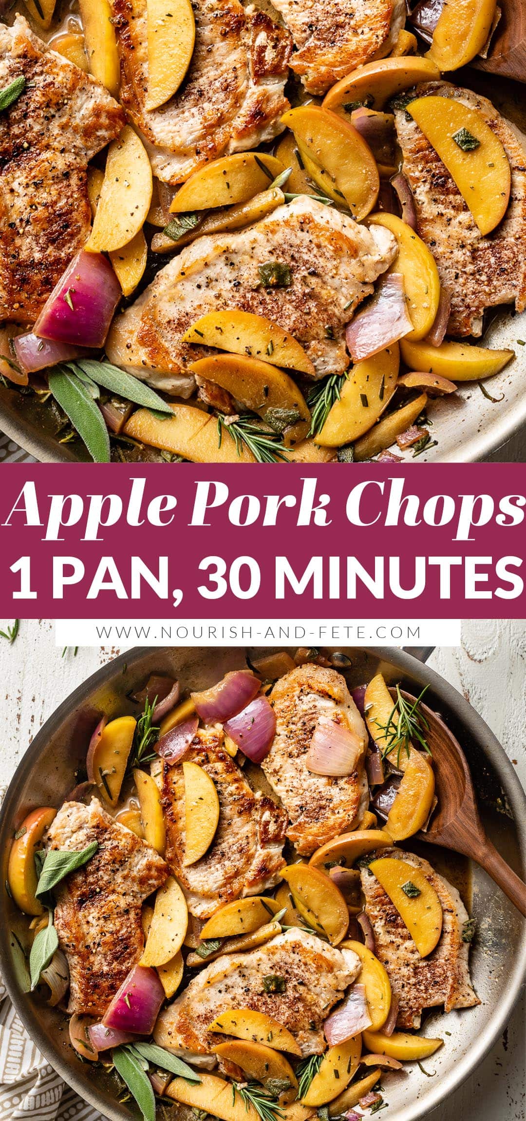 Pork Chops with Apples and Onions - Nourish and Fete