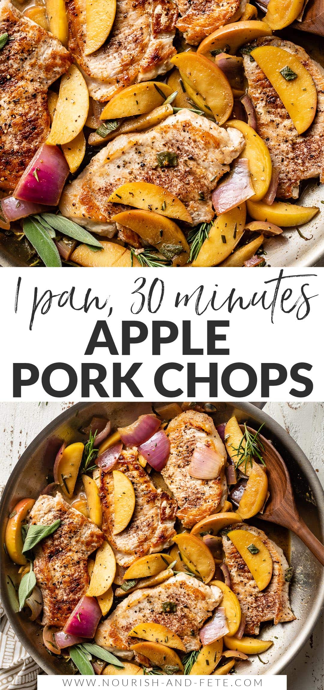 Pork Chops with Apples and Onions - Nourish and Fete