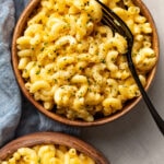 A bowl of one pot mac and cheese, ready to eat.