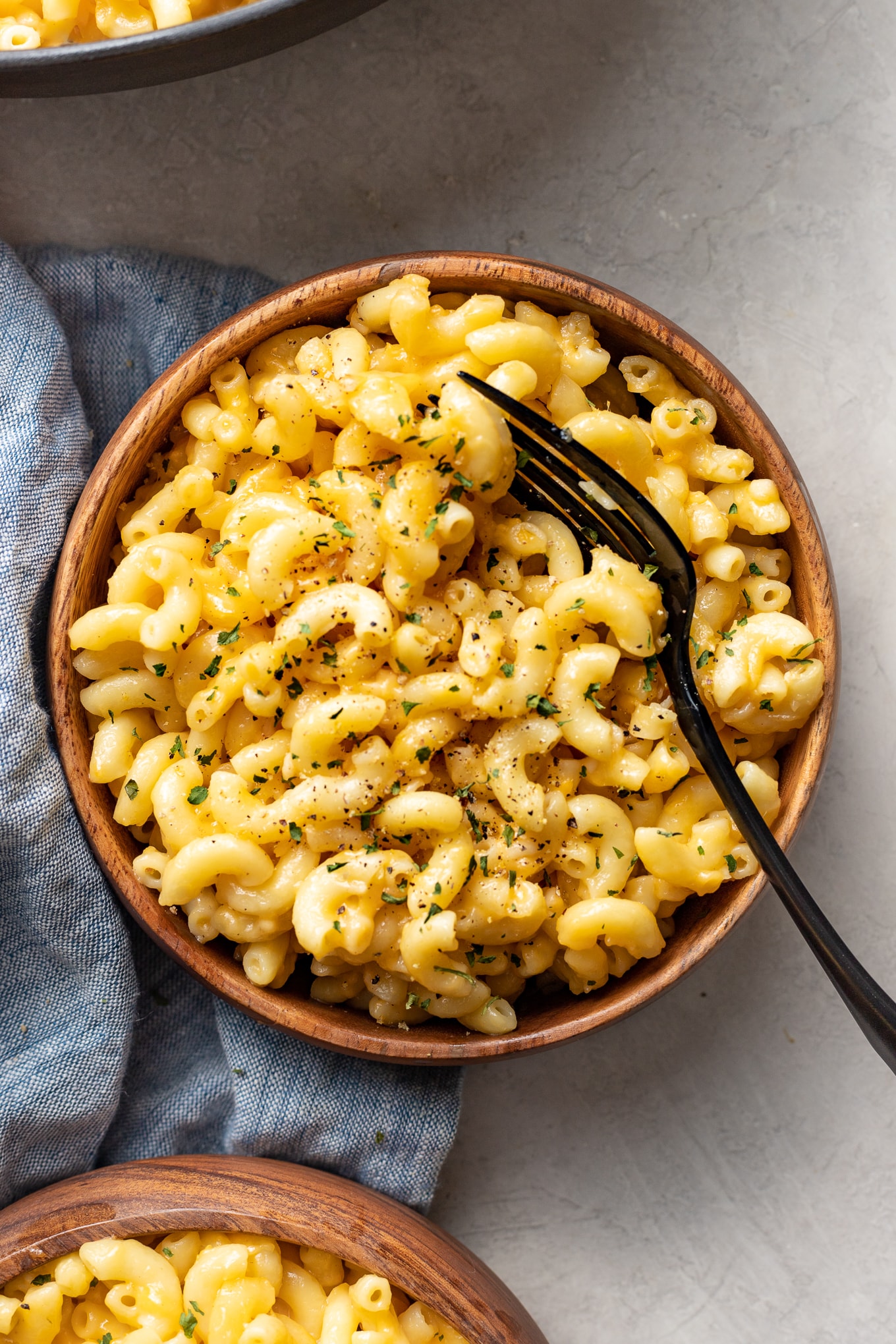A bowl of one pot mac and cheese, ready to eat.