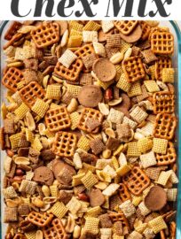 Crunchy, savory, and completely addictive, rye chip Chex mix is our favorite take on the original crowd-pleasing snack. We always make a big batch for the holidays, and it's a sure hit for tailgating, parties, or sharing with neighbors and friends any time.