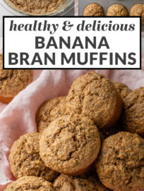These are the best banana bran muffins ever! Healthy and easy to make, moist and delicious, and high in fiber. Add chocolate chips or blueberries for even more flavor.
