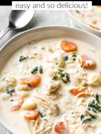 This Crockpot Chicken Gnocchi Soup recipe is dreamy comfort food made slow cooker simple for busy days and nights. It's packed with tender veggies and flavorful chicken, dotted with pillowy gnocchi, and wrapped up in a velvety soup that may have you scraping the bowl.