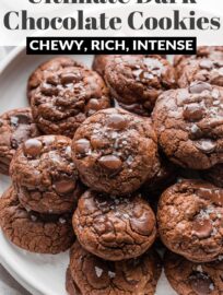 One bite and you'll fall hard for these decadent dark chocolate cookies with sea salt. With real chocolate melted into the dough and an outrageous volume of dark chocolate chips, this is a treat worthy of any and every celebration!