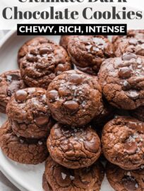 One bite and you'll fall hard for these decadent dark chocolate cookies with sea salt. With real chocolate melted into the dough and an outrageous volume of dark chocolate chips, this is a treat worthy of any and every celebration!