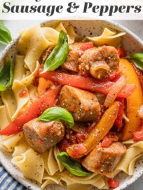 Whip up this easy, one pan recipe for Italian sausage, peppers, and onions in a light tomato sauce when you want maximum flavor and minimal effort! Serve over pasta, roasted veggies, mashed potatoes, or stuffed into hoagie rolls. Either way, it's a soul-warming 30 minute meal.