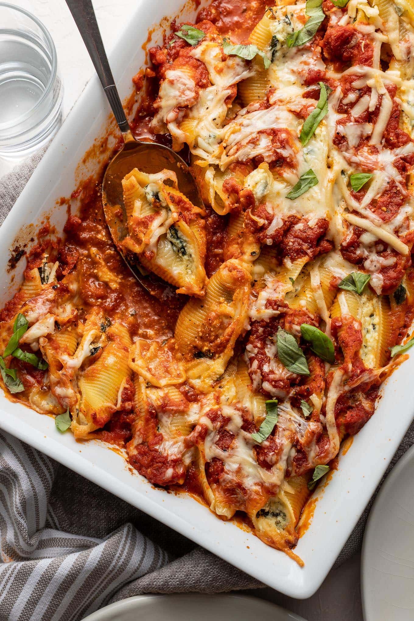 Spinach and Ricotta Stuffed Shells - Nourish and Fete