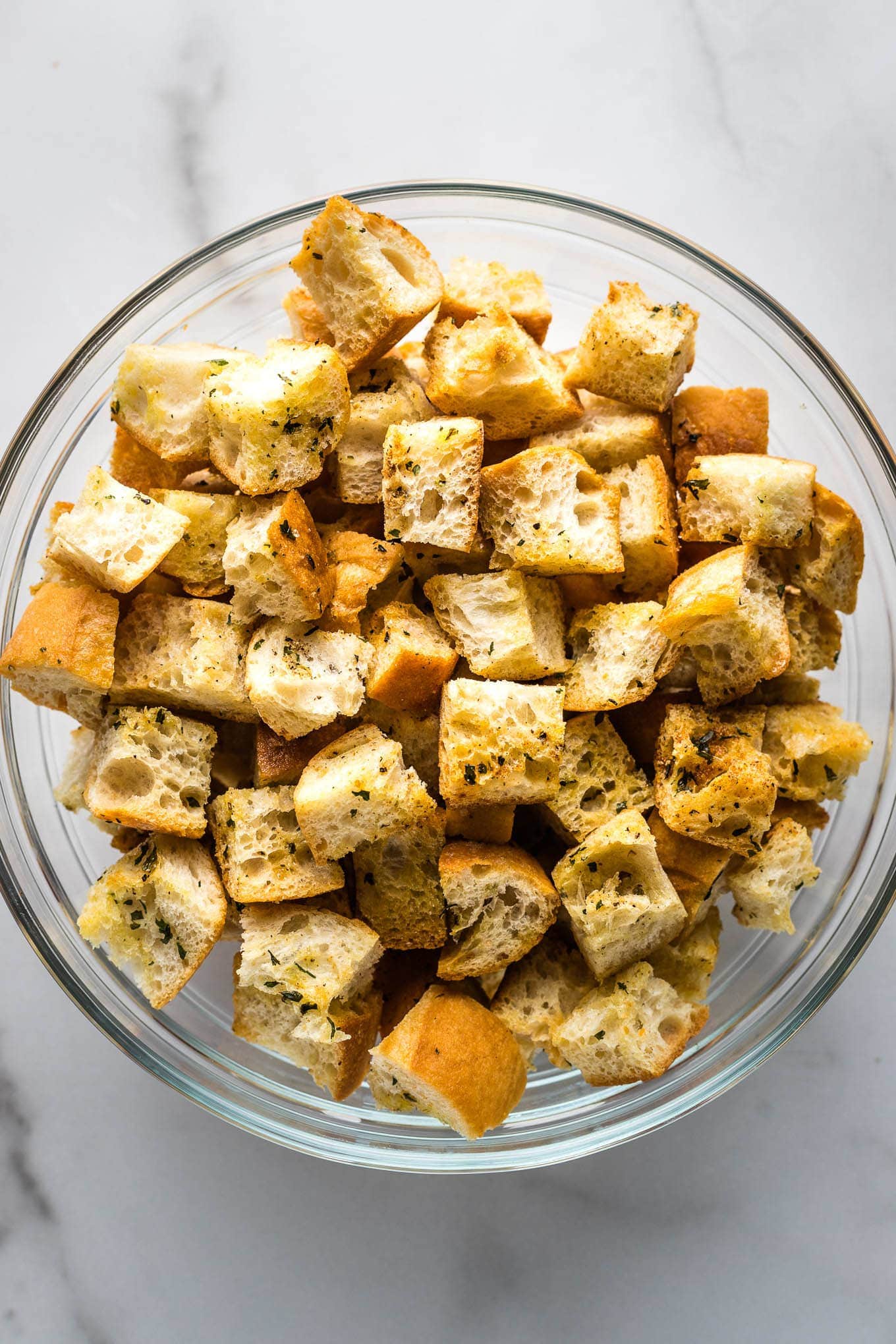 Easy homemade croutons.