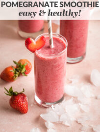 Strawberry pomegranate smoothies - easy and healthy.